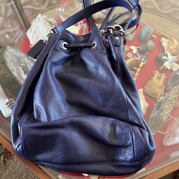 Coach drawstring leather purse. Like new. Two straps - Picture 5 of 7